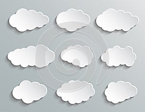 Set paper white clouds